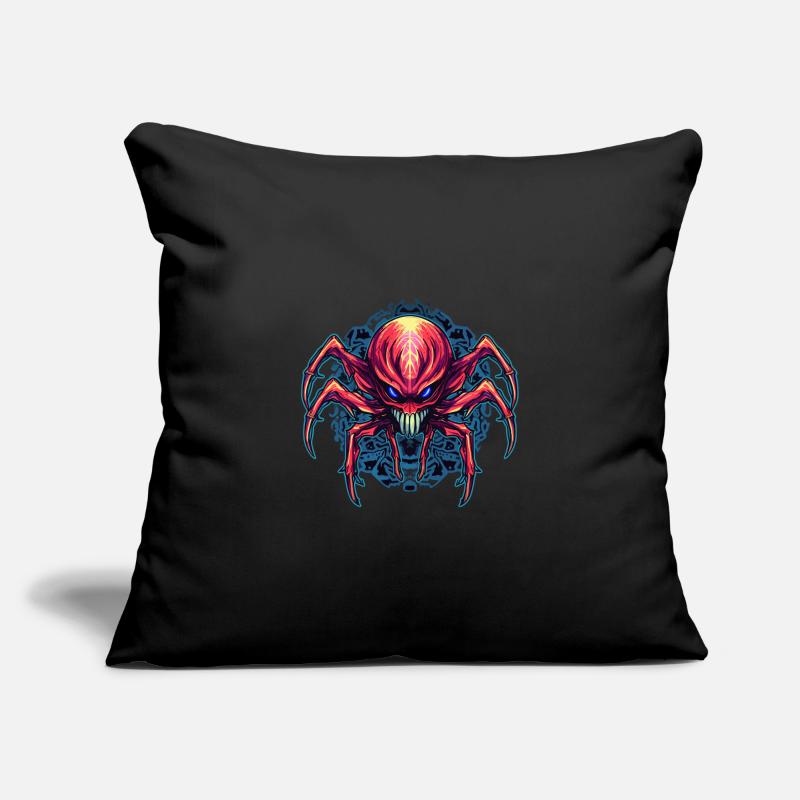 Arachnides de conception d’araignée abstraite colorée Housse de coussin décorative 45 x 45 cm