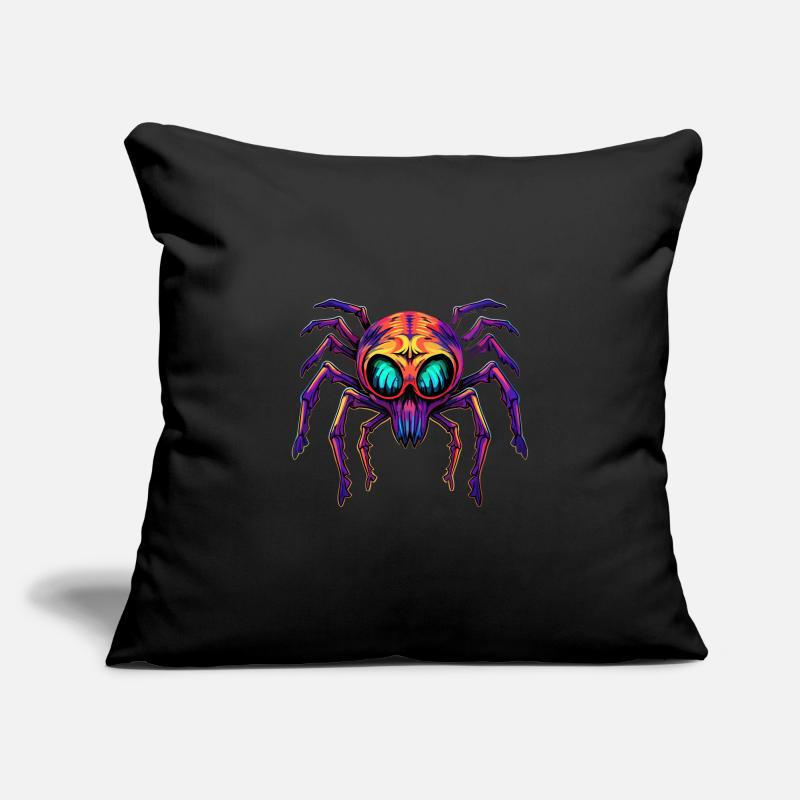Arachnides de conception d’araignée abstraite colorée Housse de coussin décorative 45 x 45 cm