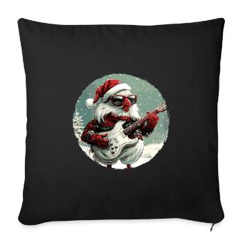 Christmas Rocker Guitar - Sofa pillowcase 17,3'' x 17,3'' (45 x 45 cm) - black - Front