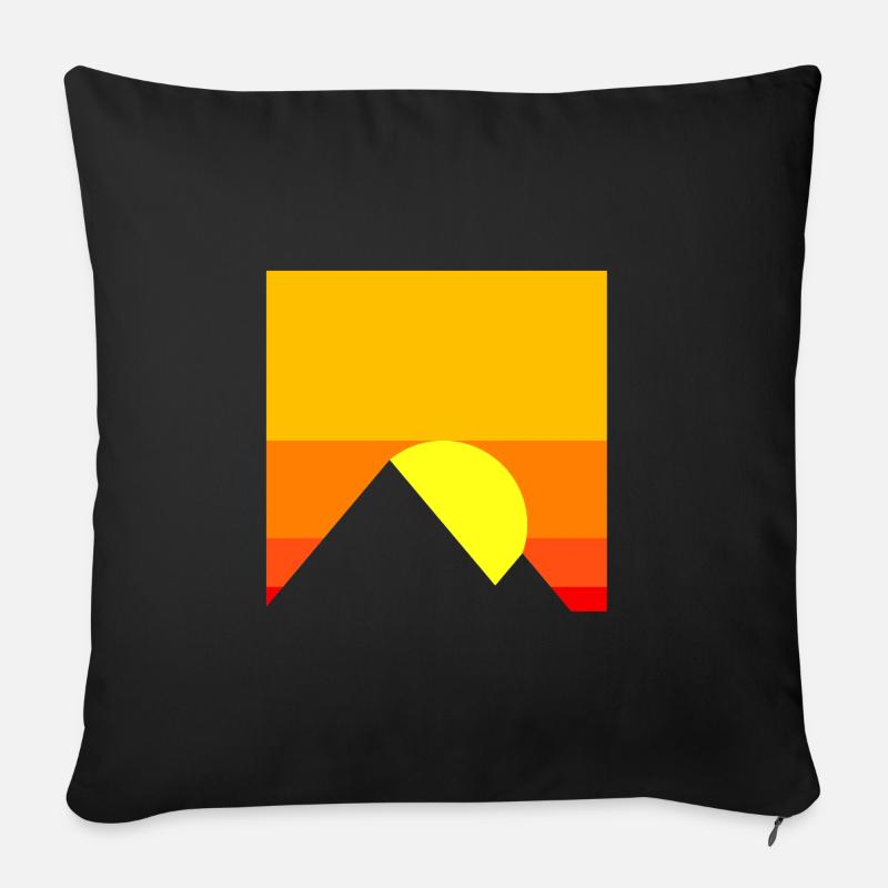 coucher du soleil - Housse de coussin décorative 45 x 45 cm - noir