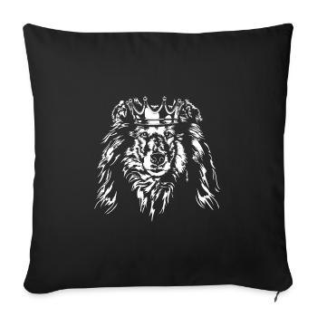 Cheveux longs COLLIE Couronne Chien Chien Wilsigns - Housse de coussin décorative 45 x 45 cm - noir - Devant