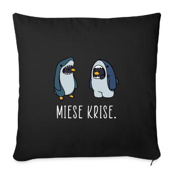 Miese Krise Miesepeter hipster Hai - Sofakissenbezug 45 x 45 cm - Schwarz - Vorne