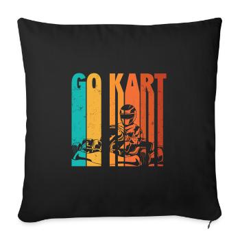 Go Kart - Housse de coussin décorative 45 x 45 cm - noir - Devant