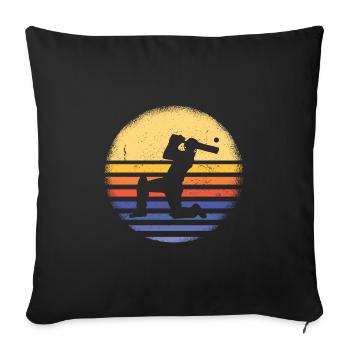 Sport Retro Sunset Cricket - Sofa pillowcase 17,3'' x 17,3'' (45 x 45 cm) - black - Front