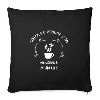 Café, expresso, café et chocolat - Housse de coussin décorative 45 x 45 cm - noir - Devant
