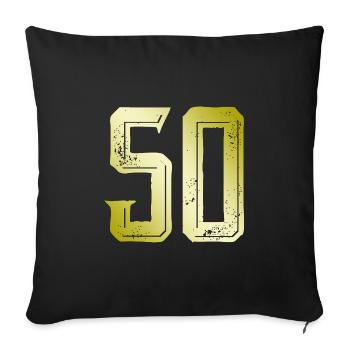 50 Number Symbol - Sofa pillowcase 17,3'' x 17,3'' (45 x 45 cm) - black - Front