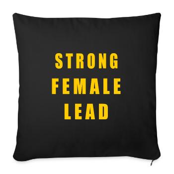 Strong female lead - Sofa pillowcase 17,3'' x 17,3'' (45 x 45 cm) - black - Front