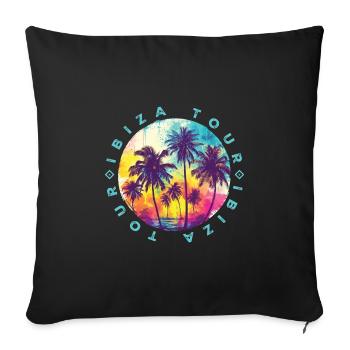 Visite d’Ibiza Palmiers - Housse de coussin décorative 45 x 45 cm - noir - Devant