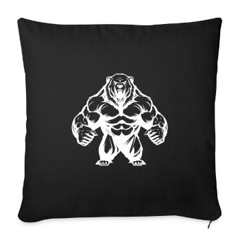Grizzly Bear Workout - Sofa pillowcase 17,3'' x 17,3'' (45 x 45 cm) - black - Front
