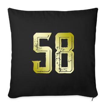58 number symbol - Sofa pillowcase 17,3'' x 17,3'' (45 x 45 cm) - black - Front
