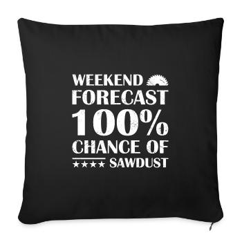Menuiserie Prévisions week-end Travail du bois - Housse de coussin décorative 45 x 45 cm - noir - Devant