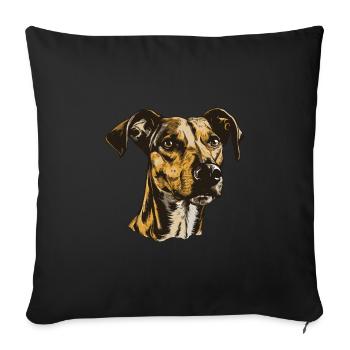 Greyhound Dog Portrait - Sofa pillowcase 17,3'' x 17,3'' (45 x 45 cm) - black - Front