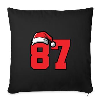 87 Zahl Weihnachten - Sofakissenbezug 45 x 45 cm - Schwarz - Vorne