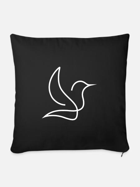 Vogel - Sofakissenbezug 45 x 45 cm - Schwarz