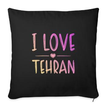 I Love Tehran - Sofa pillowcase 17,3'' x 17,3'' (45 x 45 cm) - black - Front