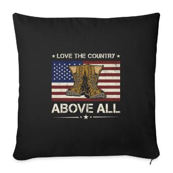 America Love The Country Above All Army Veteran - Sofa pillowcase 17,3'' x 17,3'' (45 x 45 cm) - black - Front