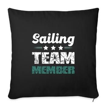 Équipe de voile - Housse de coussin décorative 45 x 45 cm - noir - Devant