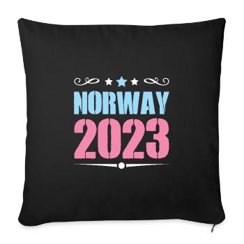 Norvège 2023 - Housse de coussin décorative 45 x 45 cm - noir - Devant