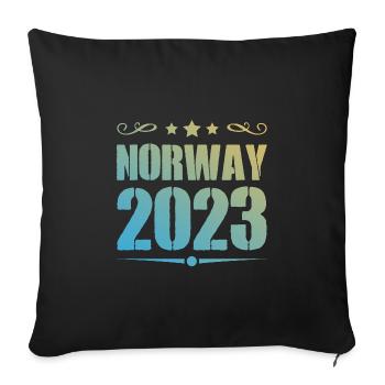 Norway 2023 - Sofa pillowcase 17,3'' x 17,3'' (45 x 45 cm) - black - Front