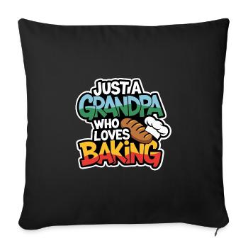 Grandpa is a baker, our grandpa likes to bake - Sofa pillowcase 17,3'' x 17,3'' (45 x 45 cm) - black - Front