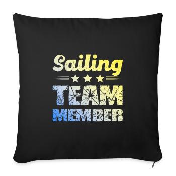 Equipe de voile - Housse de coussin décorative 45 x 45 cm - noir - Devant