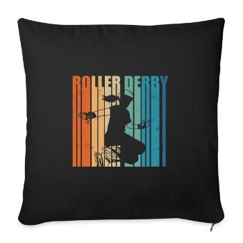 Roller Derby - Sofakissenbezug 45 x 45 cm - Schwarz - Vorne
