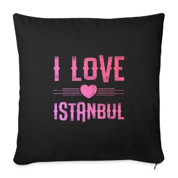 I Love Istanbul - Sofa pillowcase 17,3'' x 17,3'' (45 x 45 cm) - black - Front