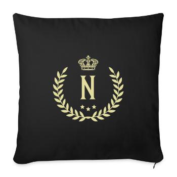 N Buchstabe Kranz - Sofakissenbezug 45 x 45 cm - Schwarz - Vorne
