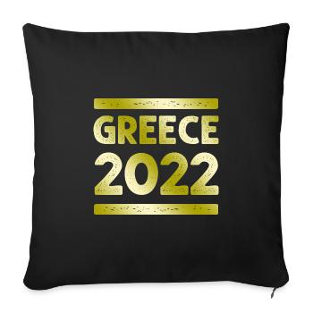 Équipage de la fête de grèce - Housse de coussin décorative 45 x 45 cm - noir - Devant