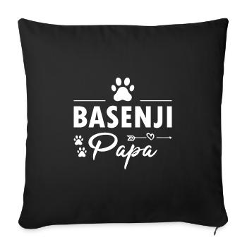 Dog Basenji Papa - Sofa pillowcase 17,3'' x 17,3'' (45 x 45 cm) - black - Front