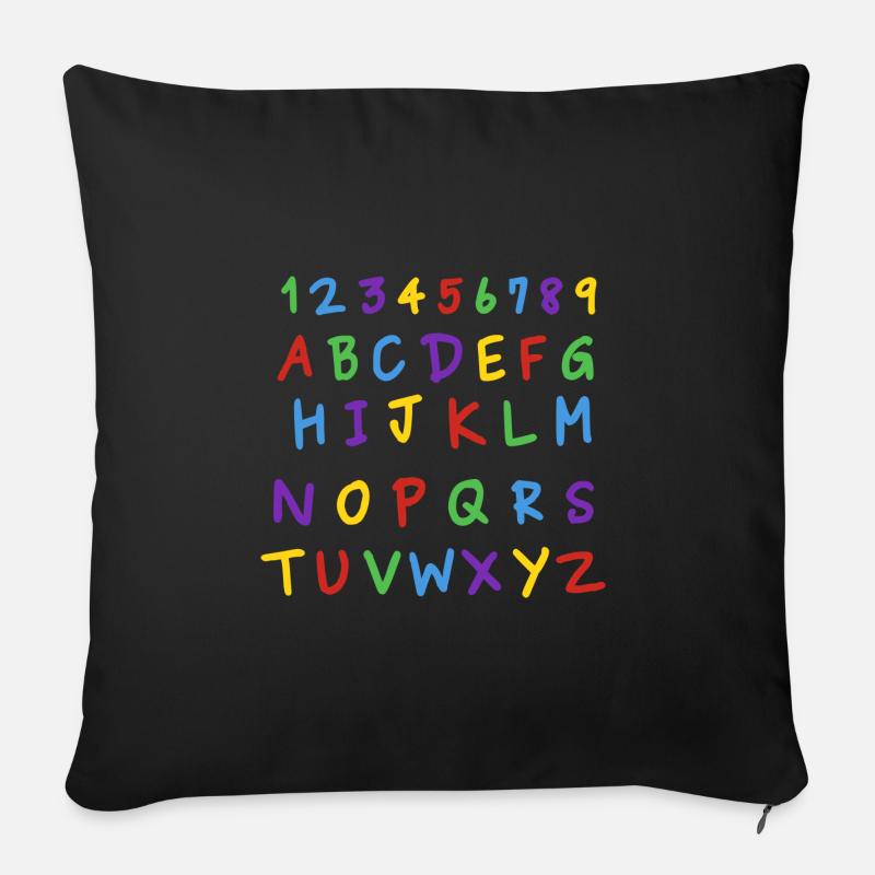 inscription scolaire - Housse de coussin décorative 45 x 45 cm - noir