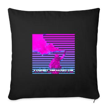 Vaporwave Soldat - Sofakissenbezug 45 x 45 cm - Schwarz - Vorne