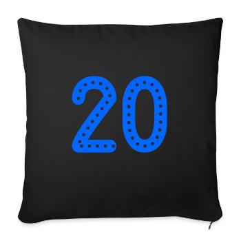 20 YEARS. 20th ANNIVERSARY. ANNIVERSARY 20 YEARS. 20 - Sofa pillowcase 17,3'' x 17,3'' (45 x 45 cm) - black - Front