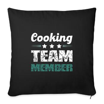Cooking Team - Sofa pillowcase 17,3'' x 17,3'' (45 x 45 cm) - black - Front