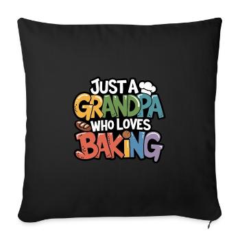 Grandpa is a baker, our grandpa likes to bake - Sofa pillowcase 17,3'' x 17,3'' (45 x 45 cm) - black - Front
