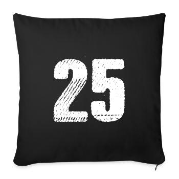 25 number jersey - Sofa pillowcase 17,3'' x 17,3'' (45 x 45 cm) - black - Front
