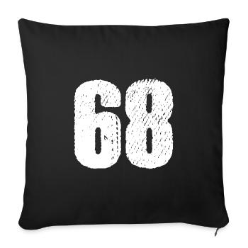 68 Zahl Trikot - Sofakissenbezug 45 x 45 cm - Schwarz - Vorne