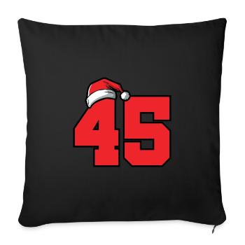 45 Zahl Weihnachten - Sofakissenbezug 45 x 45 cm - Schwarz - Vorne