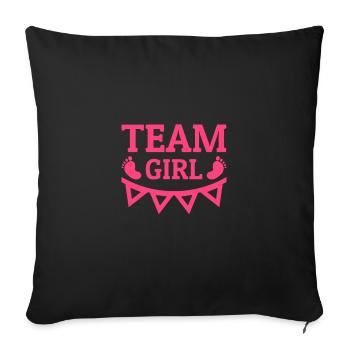 Team Girl Team No Nuts It's a Girl Gender Reveal - Sofakissenbezug 45 x 45 cm - Schwarz - Vorne