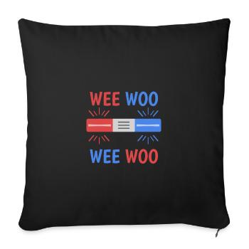 Wee Woo Blaulicht Sirene Feuerwehr Krankenwagen - Sofakissenbezug 45 x 45 cm - Schwarz - Vorne