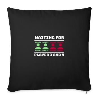 Annonce de l'attente de la grossesse des joueurs 3 et 4 - Housse de coussin décorative 45 x 45 cm - noir - Devant