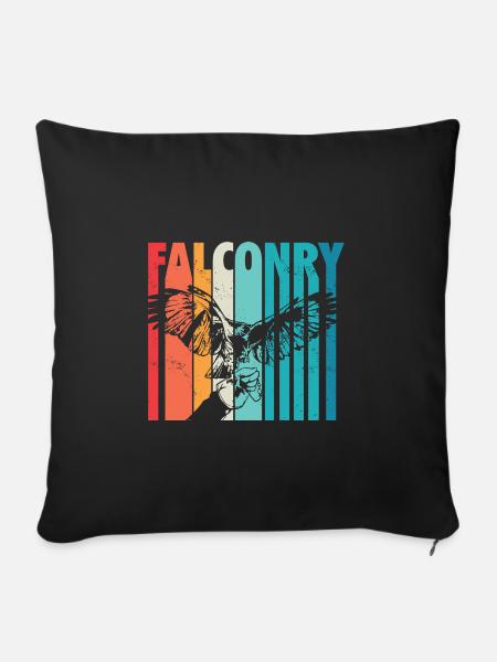Falknerei - Sofakissenbezug 45 x 45 cm - Schwarz