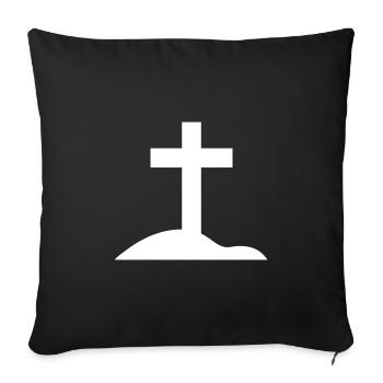 Cross symbol - Sofa pillowcase 17,3'' x 17,3'' (45 x 45 cm) - black - Front