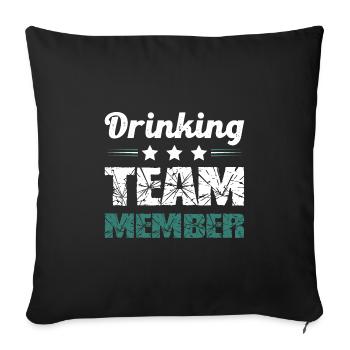 Équipe de consommation d’alcool - Housse de coussin décorative 45 x 45 cm - noir - Devant
