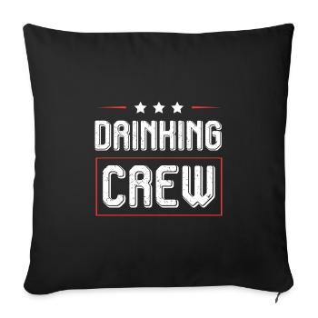 Équipage de consommation d’alcool - Housse de coussin décorative 45 x 45 cm - noir - Devant