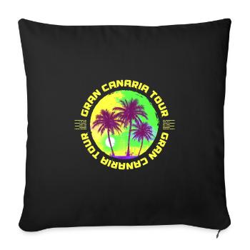 Gran Canaria Tour Palm Trees Holidays - Sofa pillowcase 17,3'' x 17,3'' (45 x 45 cm) - black - Front