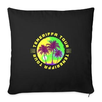 Tenerife Tour Palm Tree Holidays - Sofa pillowcase 17,3'' x 17,3'' (45 x 45 cm) - black - Front