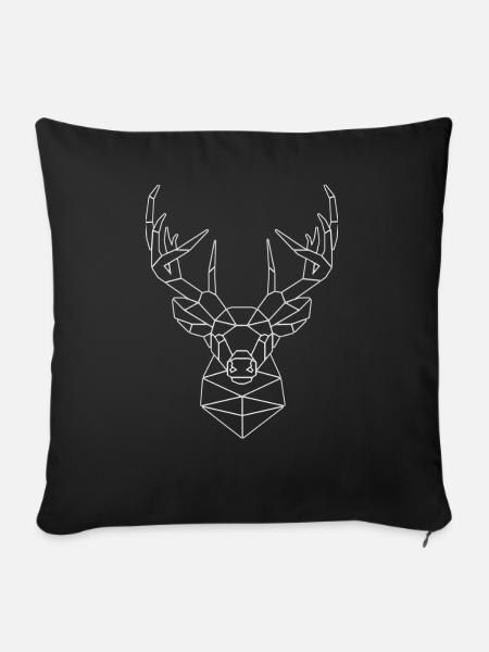 Reindeer geometry - Sofa pillowcase 17,3'' x 17,3'' (45 x 45 cm) - black
