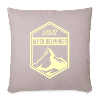 Alpenbezwinger 2023 Alpenüberquerung Finisher - Sofakissenbezug 45 x 45 cm - helles Taupe - Vorne