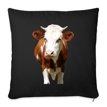 Cow Cow Head - Sofa pillowcase 17,3'' x 17,3'' (45 x 45 cm) - black - Front